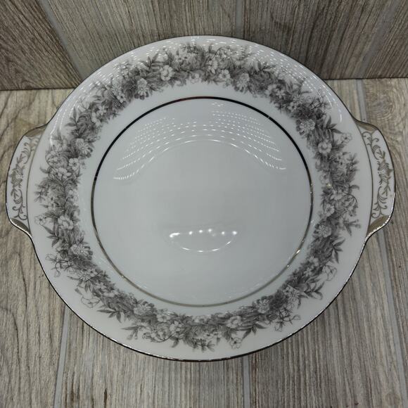 Sango Florentine Japan Round Vegetable Serving Bowl Platinum Trim Vintage - Picture 2 of 7